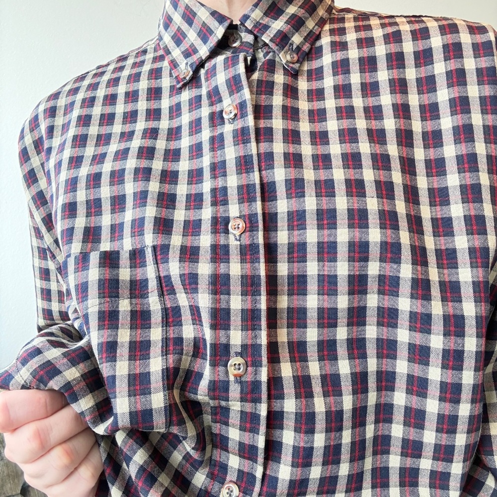 Pendleton Vintage Lightweight Wool Plaid Button D… - image 4